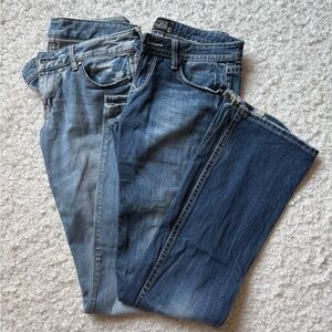 Express Women's Boot Cut Jeans - Light and Dark Blue